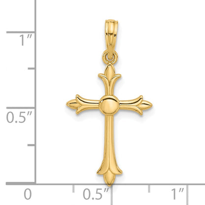 14K Yellow Gold Fancy Cross Charm