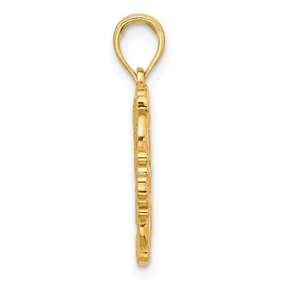 14K Yellow Gold Polished Fancy Hummingbird Charm