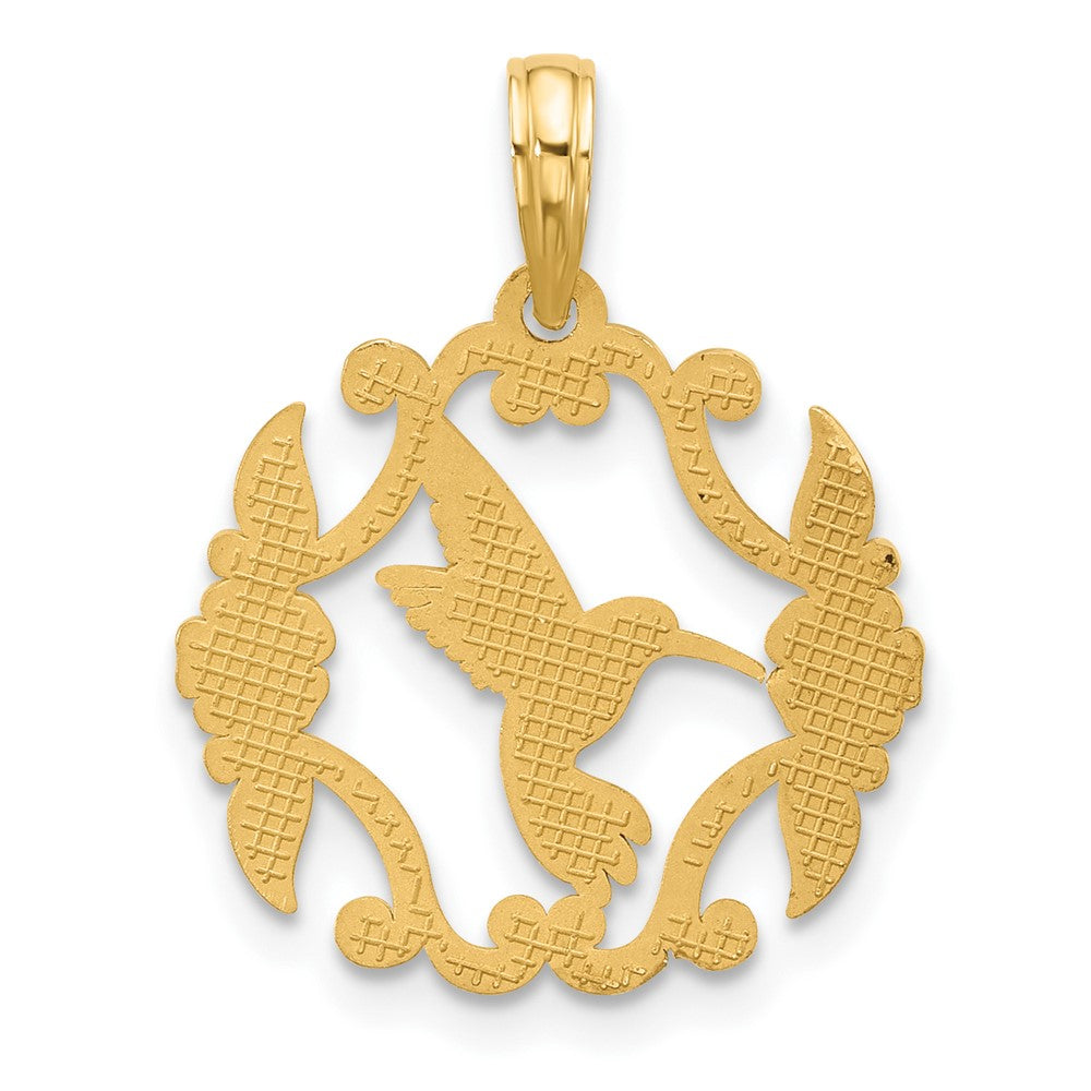 14K Yellow Gold Polished Fancy Hummingbird Charm