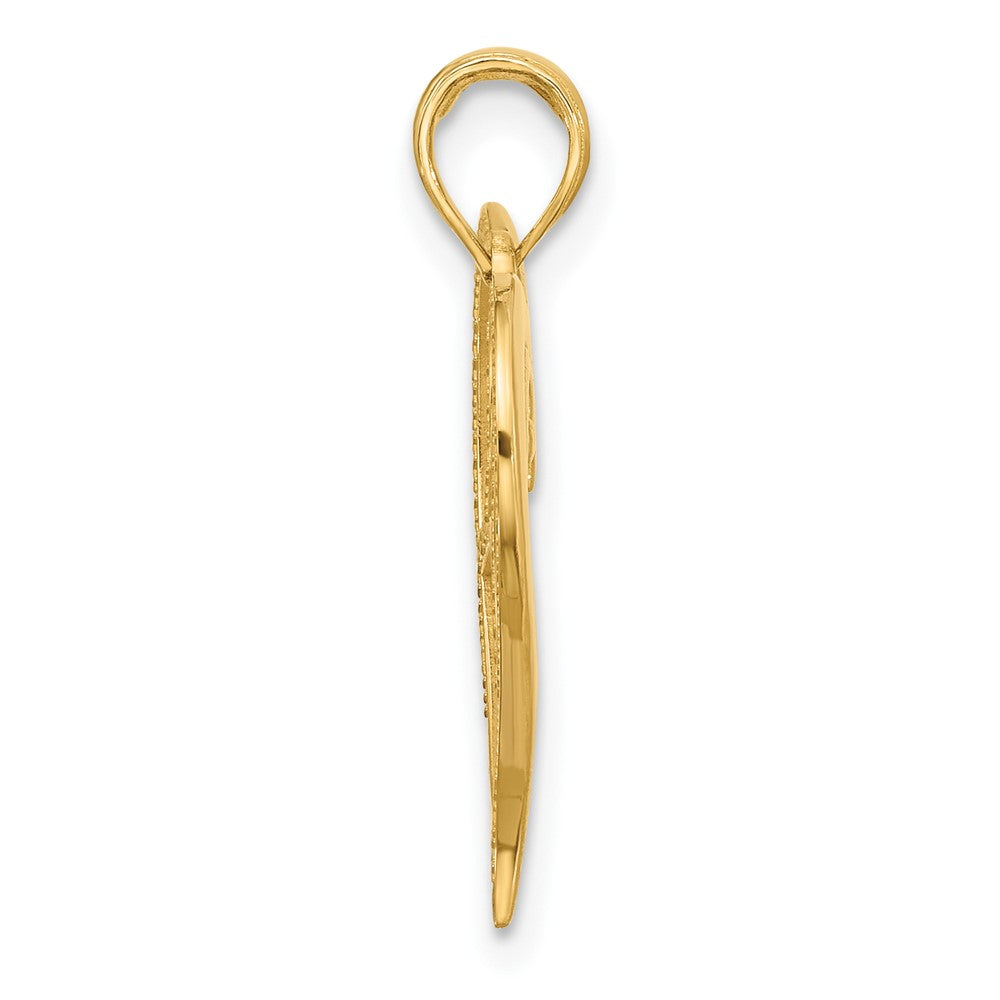 14K Yellow Gold Fancy Heart Charm