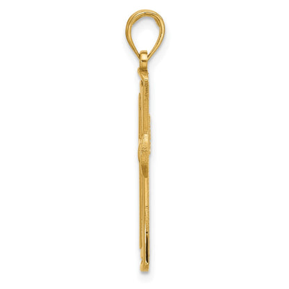 14K Yellow Gold Fancy Cross Charm
