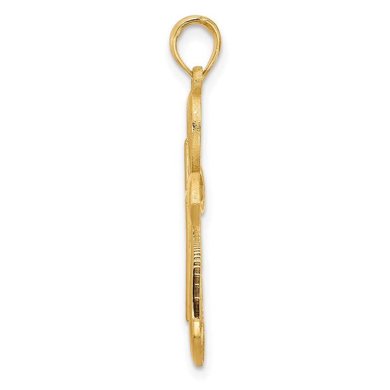 14K Yellow Gold Fancy Two Cross Charm