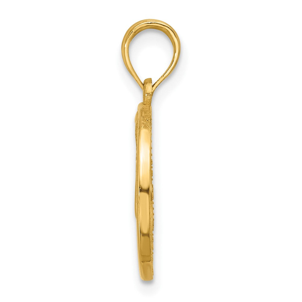 14K Yellow Gold Polished Round Virgo Pendant