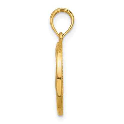 14K Yellow Gold Polished Round Virgo Pendant