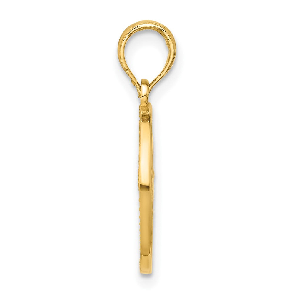 14K Yellow Gold Polished Round Gemini Pendant
