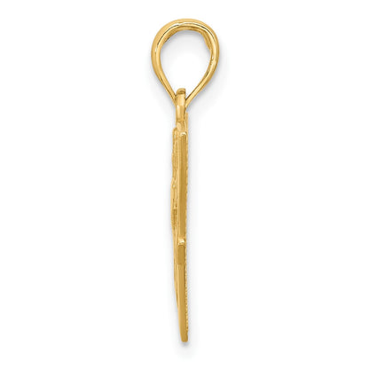 14K Yellow Gold Polished Triangle Caduceus Charm