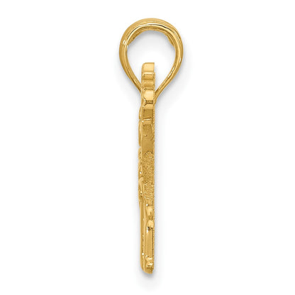 14K Yellow Gold Polished Fancy Elephant Charm