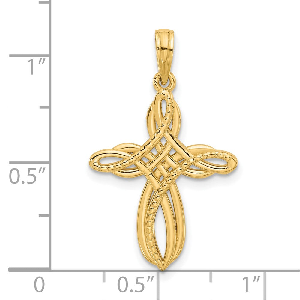 14K Yellow Gold Fancy Cross Charm