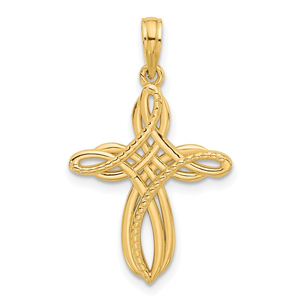 14K Yellow Gold Fancy Cross Charm