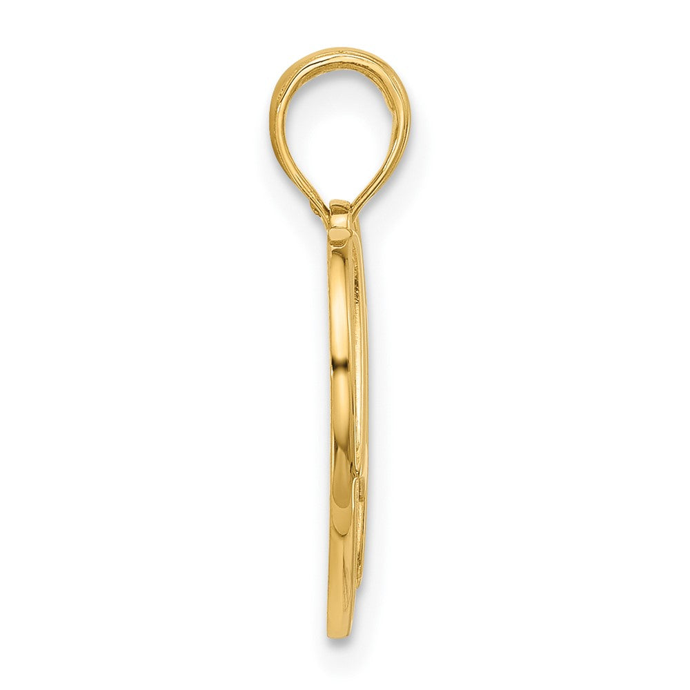 14K Yellow Gold Polished Fancy Love Heart Charm