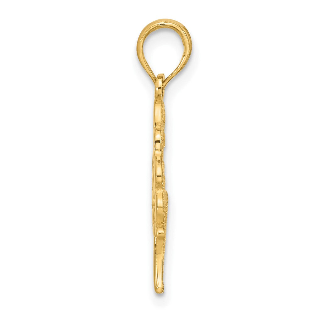 14K Yellow Gold Polished Fancy Butterfly Charm