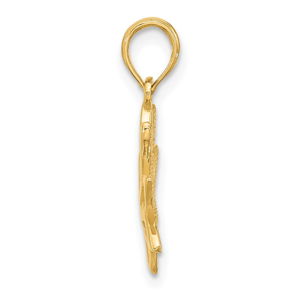14K Yellow Gold Polished Fancy Flower Charm