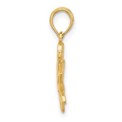 14K Yellow Gold Polished Fancy Flower Charm