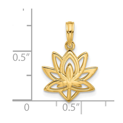 14K Yellow Gold Polished Fancy Flower Charm