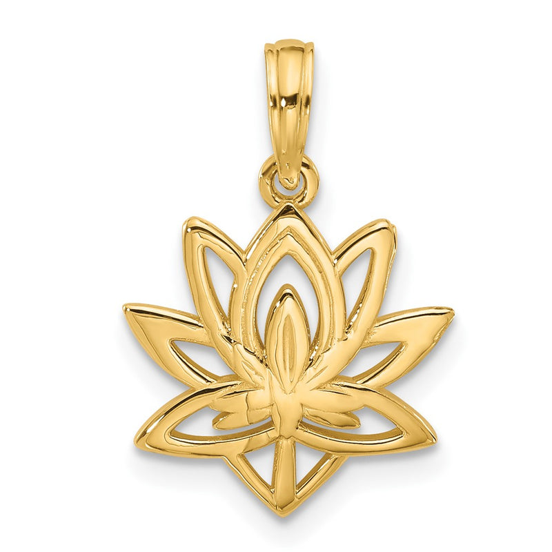 14K Yellow Gold Polished Fancy Flower Charm