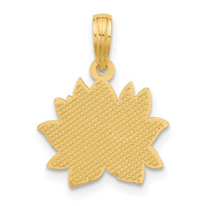 14K Yellow Gold Polished Flower Pendant