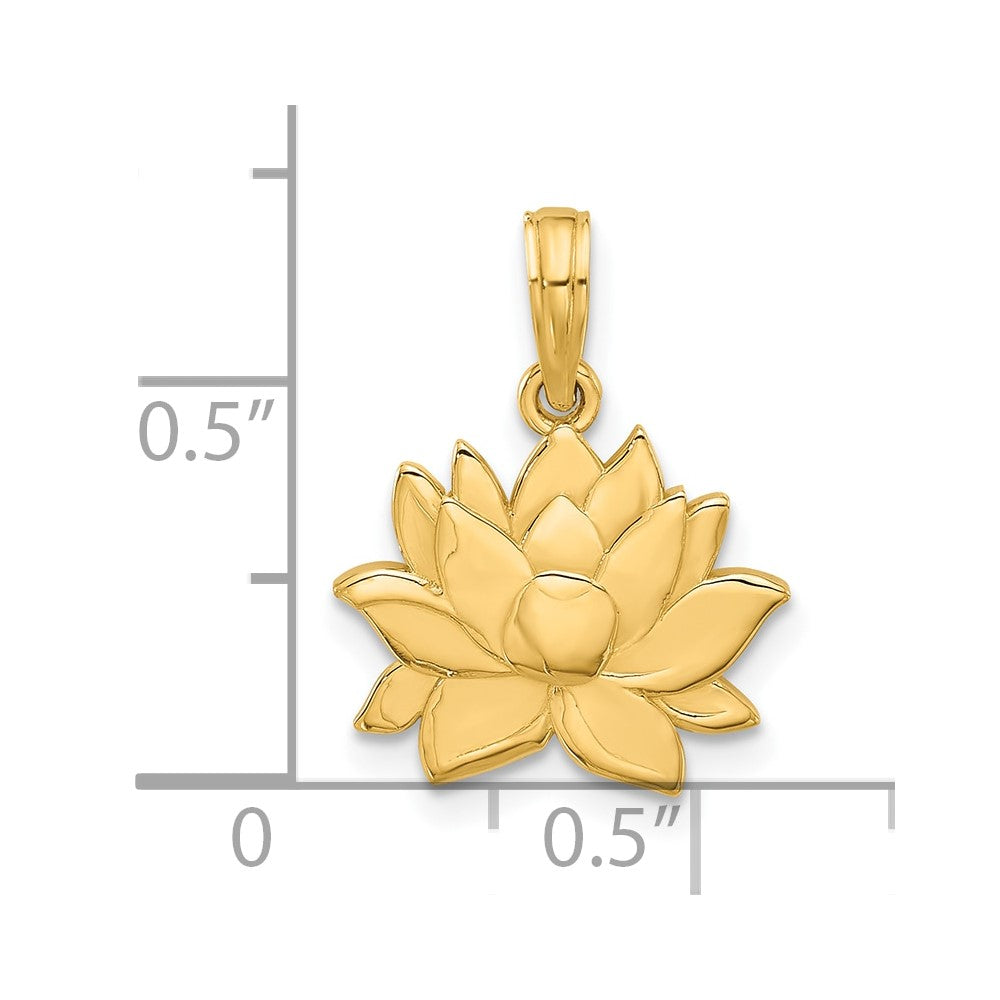 14K Yellow Gold Polished Flower Pendant