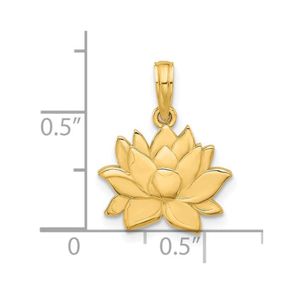 14K Yellow Gold Polished Flower Pendant