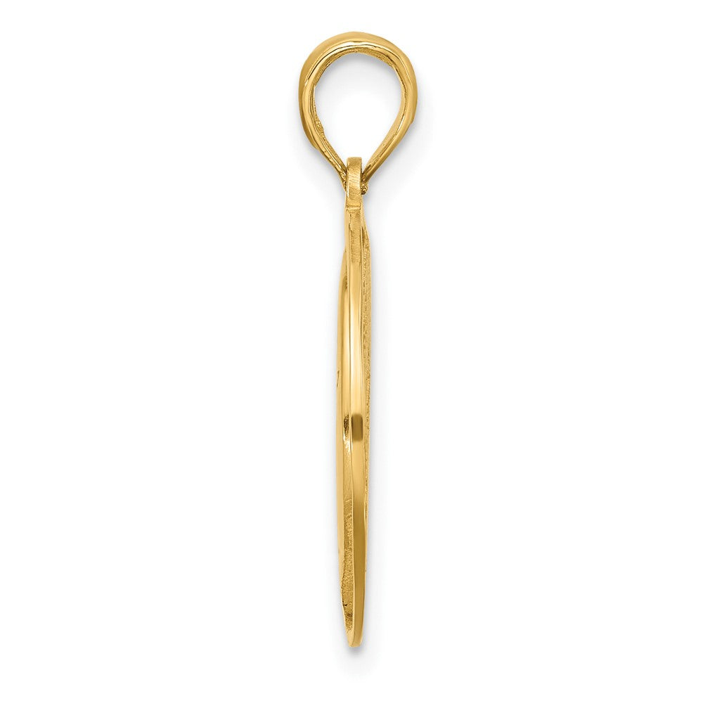 14K Yellow Gold Polished Moon and Stars Charm