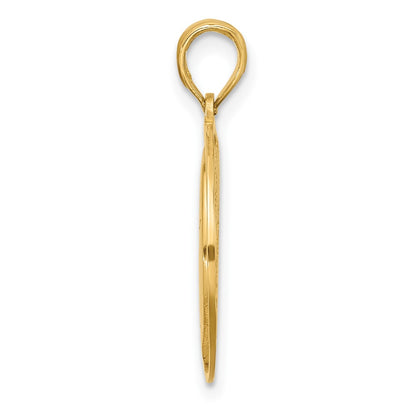 14K Yellow Gold Polished Moon and Stars Charm