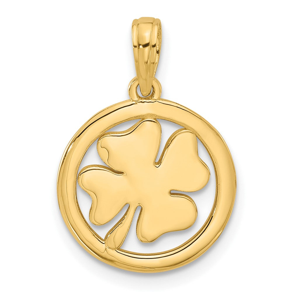 14K Yellow Gold Polished Fancy Shamrock Charm