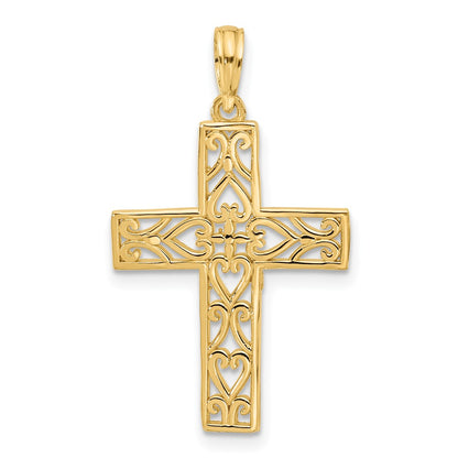 14K Yellow Gold Fancy Cross Charm