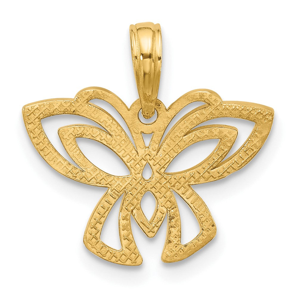 14K Yellow Gold Polished Fancy Butterfly Charm