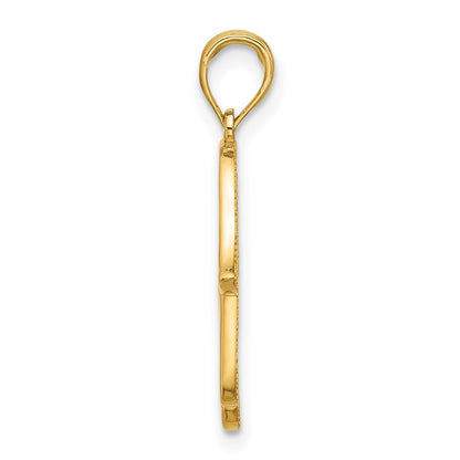 14K Yellow Gold Fancy Hamsa Charm
