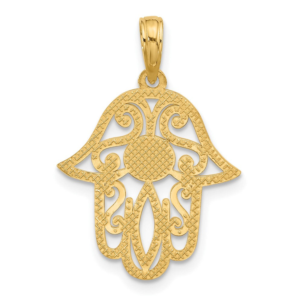 14K Yellow Gold Fancy Hamsa Charm