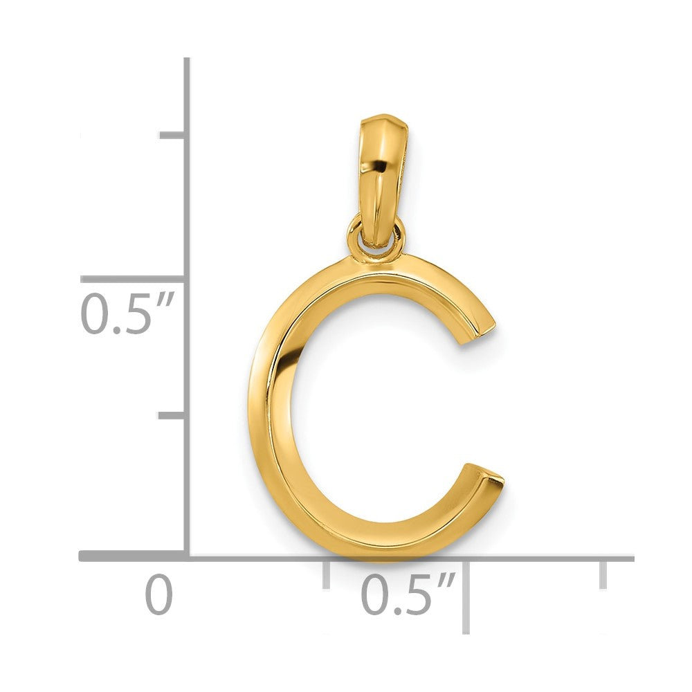 14K Yellow Gold Fancy Letter C