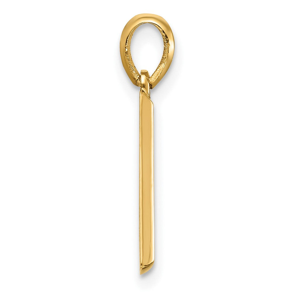 14K Yellow Gold Fancy Letter D