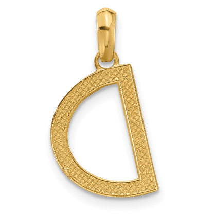 14K Yellow Gold Fancy Letter D