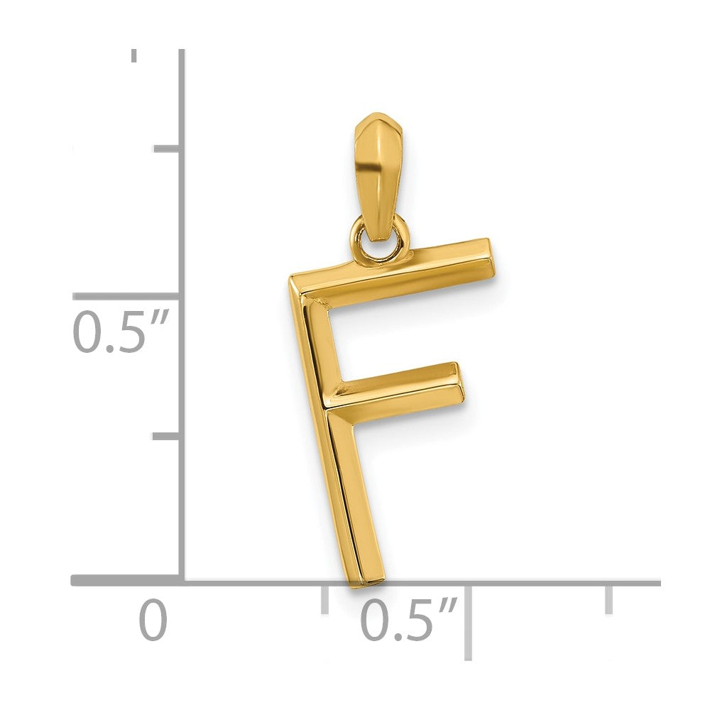 14K Yellow Gold Fancy Letter F