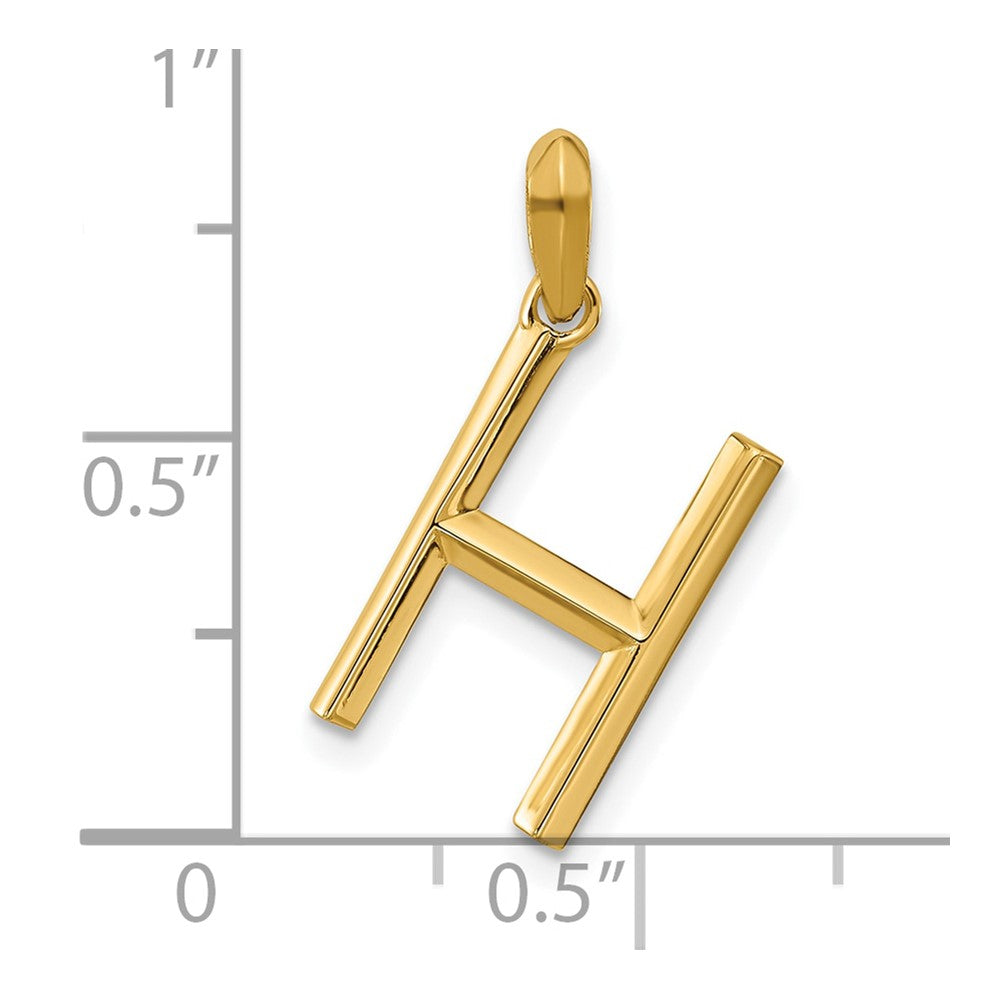 14K Yellow Gold Fancy Letter H