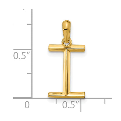 14K Yellow Gold Fancy Letter I