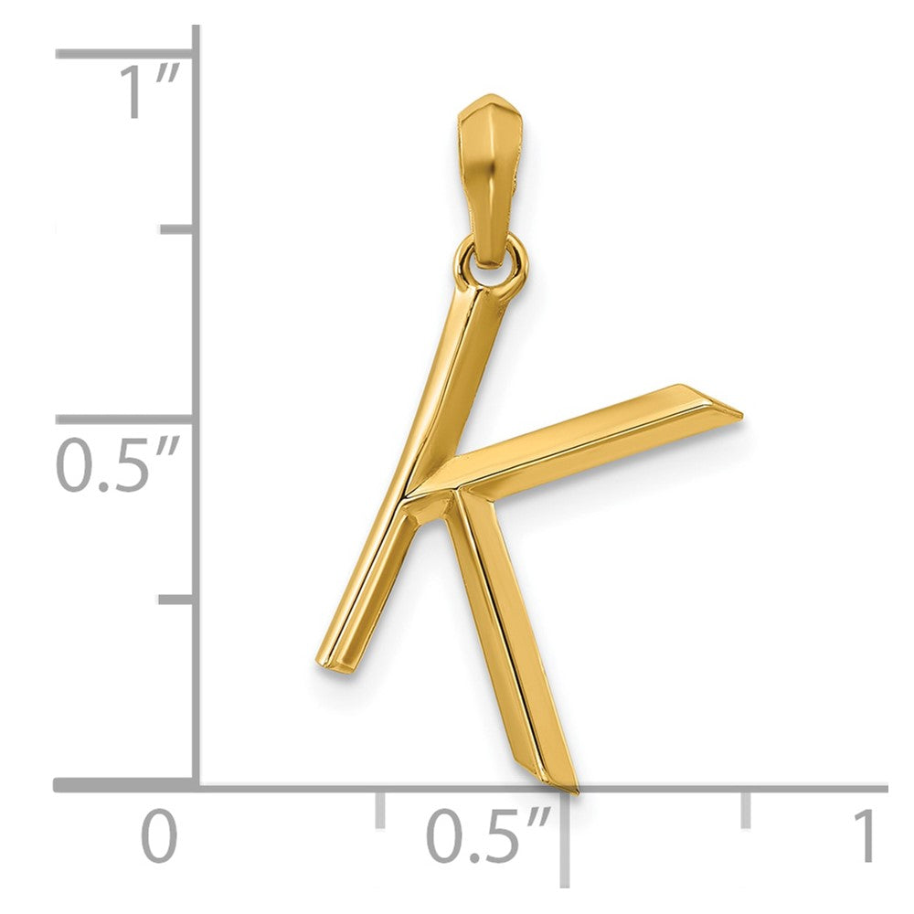 14K Yellow Gold Fancy Letter K