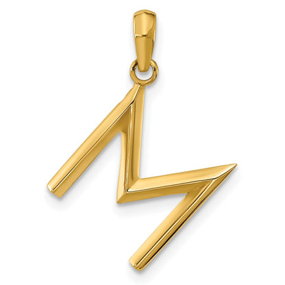 14K Yellow Gold Fancy Letter M