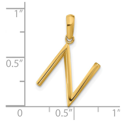 14K Yellow Gold Fancy Letter N