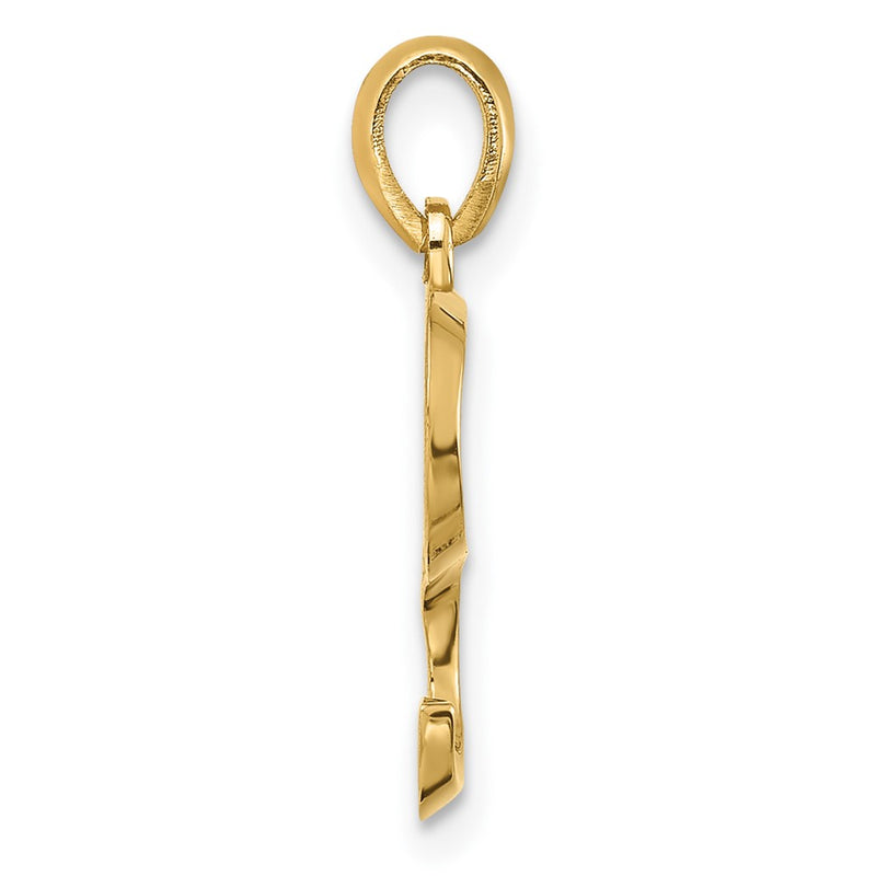 14K Yellow Gold Fancy Letter S