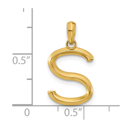 14K Yellow Gold Fancy Letter S