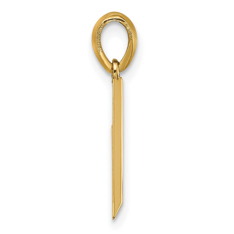 14K Yellow Gold Fancy Letter V