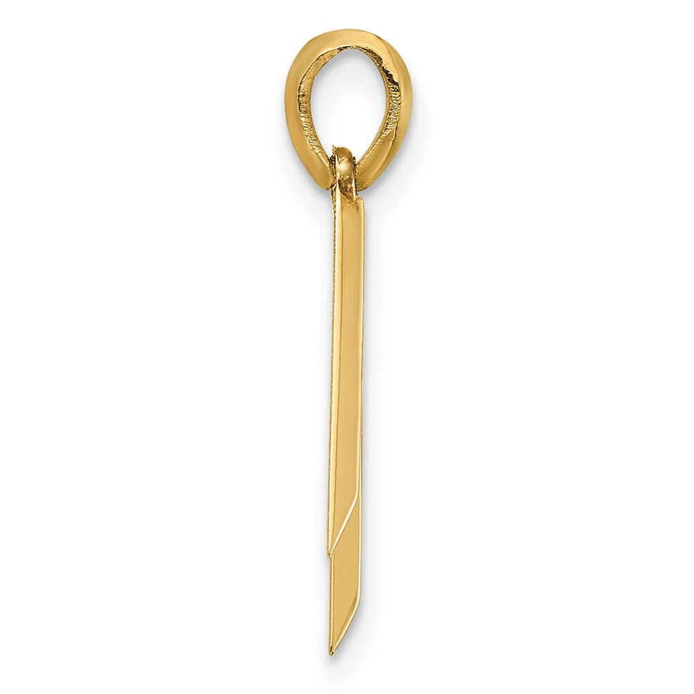 14K Yellow Gold Fancy Letter W
