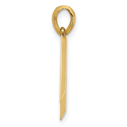 14K Yellow Gold Fancy Letter W