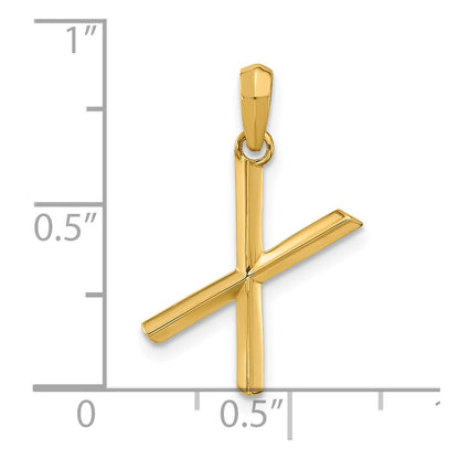14K Yellow Gold Fancy Letter X
