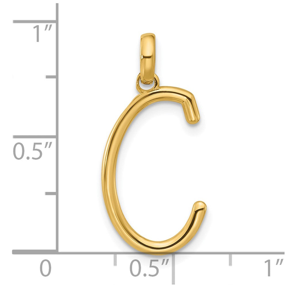 14K Yellow Gold Fancy Letter C