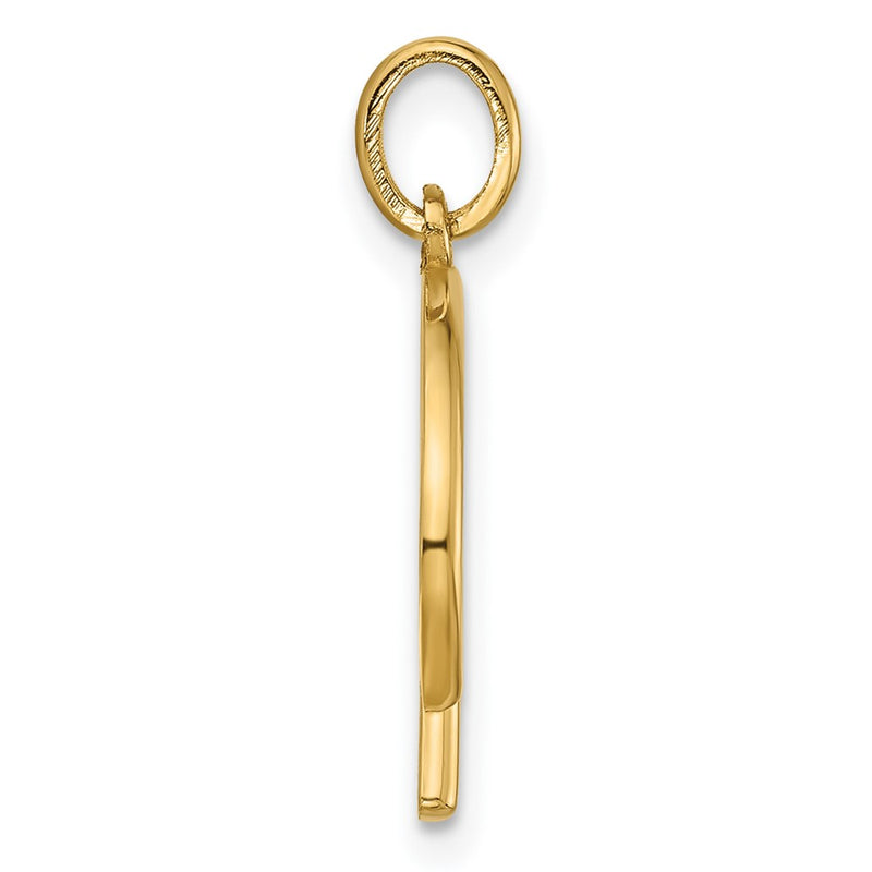 14K Yellow Gold Fancy Letter D