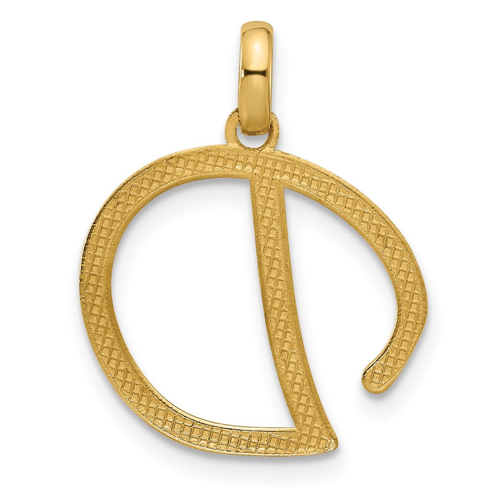 14K Yellow Gold Fancy Letter D