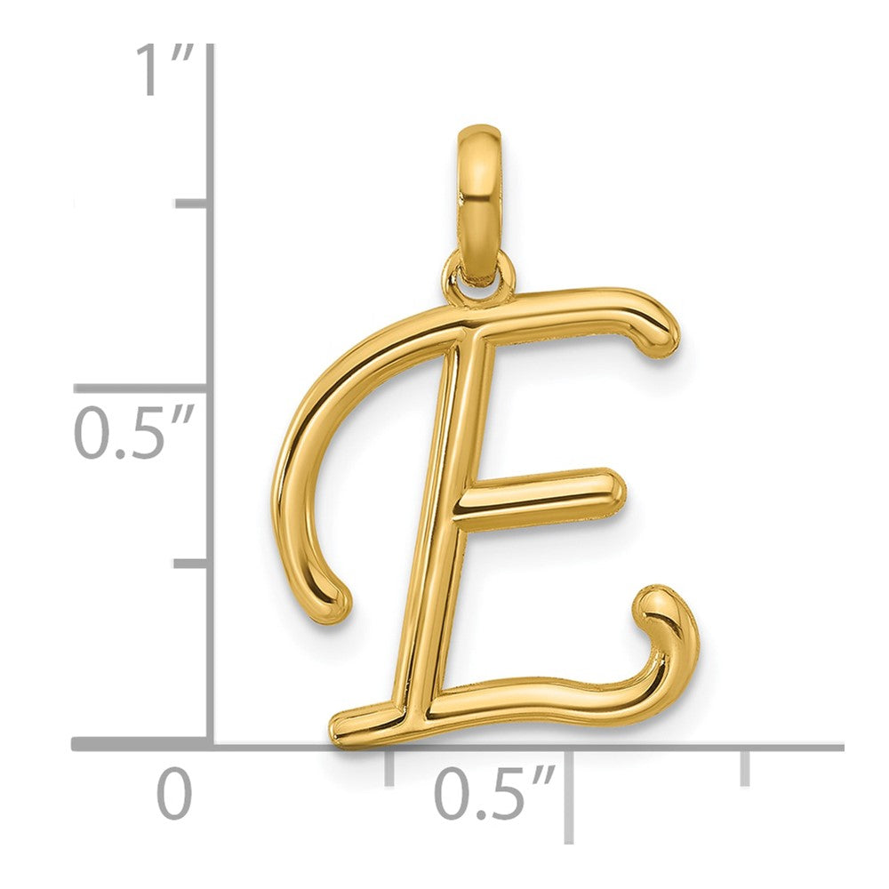 14K Yellow Gold Fancy Letter E