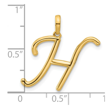 14K Yellow Gold Fancy Letter H