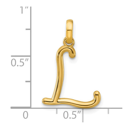 14K Yellow Gold Fancy Letter L